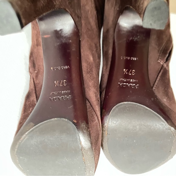 Prada brown suede platform boots - Picture 12 of 15